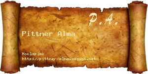 Pittner Alma névjegykártya